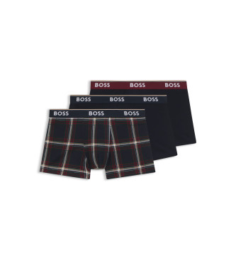 BOSS para hombre. 50531701 Set 3 Bóxers Power Desig marino (XXL), Homewear, Algodón