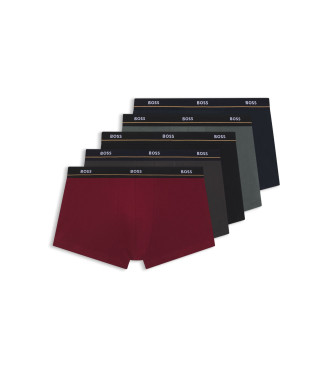 BOSS para hombre. 50531660 Set 5 Bóxers Essential multicolor (L), Homewear, Algodón, Burdeos