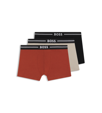 BOSS para hombre. 50532453 Set 3 Bóxers Bold rojo, beige, negro (L), Homewear, Algodón