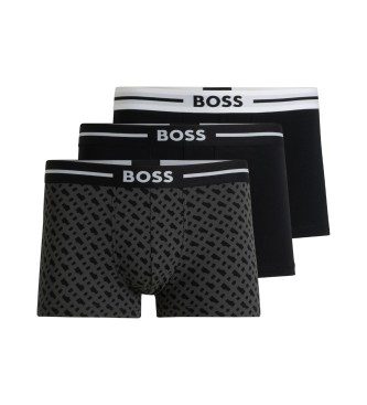 BOSS para hombre. 50531694 Set de 3 bóxers monograma multicolor (M), Homewear, Algodón