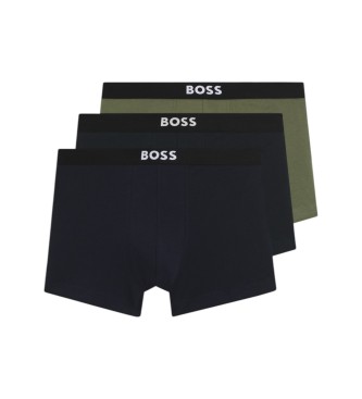 BOSS para hombre. 50544263 Set 3 Bóxers punto elástico marino, verde (XL), Marrón, Homewear, Algodón