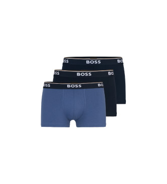 BOSS para hombre. 50508985 Set 3 bóxers Power marino, azul, negro (L), Homewear, Algodón