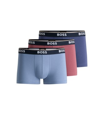 BOSS para hombre. 50517827 Pack 3 Bóxers Power azul, granate (M), Homewear, Algodón