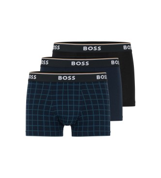 BOSS para hombre. 50483639 Pack 3 Bóxer Power Design azul, negro (M), Homewear, Algodón