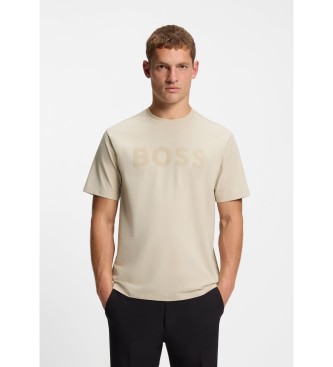 BOSS para hombre. 50553636 Camiseta Iconic Logo beige (XL), Casual, Algodón, Manga corta