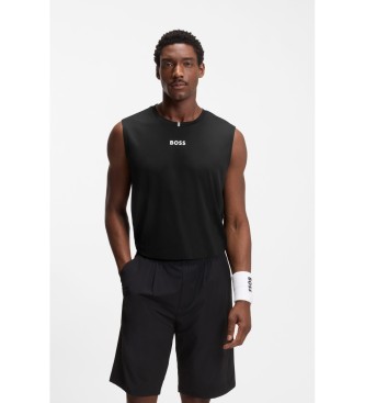 BOSS para hombre. 50559138 Camiseta sin mangas Active negro (S), Casual, Deportivo, Multideporte, Poliéster, Sin mangas / Tirantes