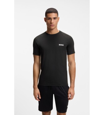 BOSS para hombre. 50554544 Camiseta Active slim fit negro (XXL), Casual, Deportivo, Multideporte, Poliéster, Manga corta