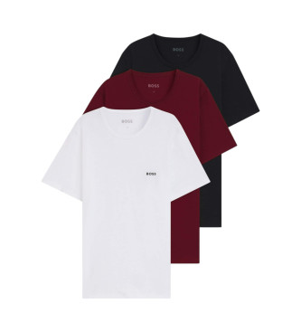 Boss Für Herren. 50532468 3er-Set Classic-T-Shirts, Weiß, Kastanienbraun, Schwarz (S), Lässig, Heimtextilien, Baumwolle, Kurzarm