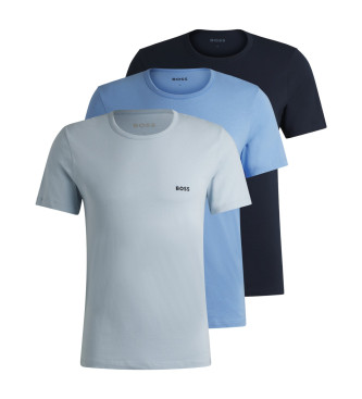 BOSS para hombre. 50532470 Pack 3 Camisetas Classic azul, marino (L), Homewear, Algodón, Manga corta