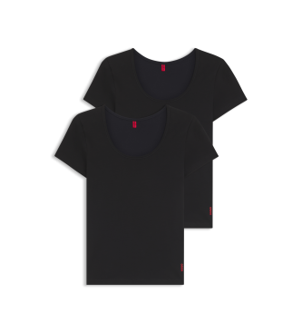 HUGO para mujer. 50469660 Set 2 Camisetas Twin negro (XL), Homewear, Algodón