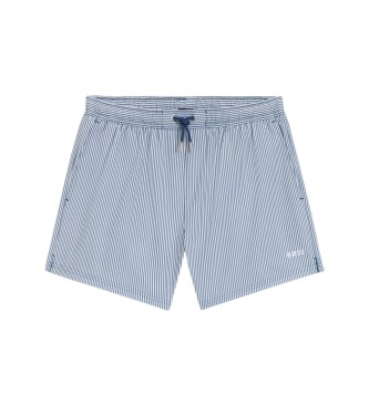 BOSS för män. 50540042 Badbyxor Sirsaka tyg broderad logo blå (XXL), Strandkläder, Polyester