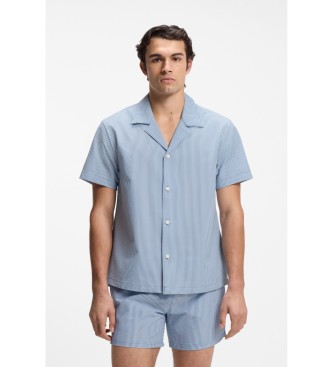 BOSS para hombre. 50540037 Camisa Regular Fit Sirsaca azul (L), Casual, Elastano, Manga corta