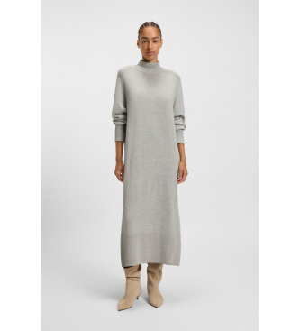 Boss Per Donna. 50548961 Abito Grigio Fagliatelle (M), Casual, Lana, Manica Lunga