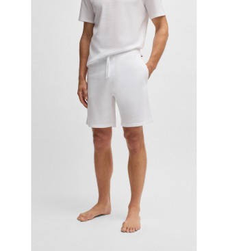BOSS för män. 50535884 Pyjamasshorts i vit mesh (M), Hemkläder, Bomull