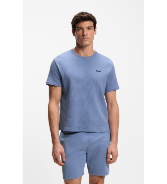 BOSS para hombre. 50535891 Camiseta Waffle azul (XXL), Casual, Algodón, Manga corta
