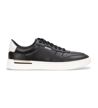 BOSS para hombre. 50542538 Zapatillas de piel Clint Tenn ltvp negro (47), Plano, Cordones, Casual