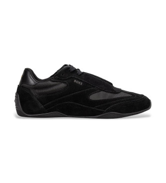 BOSS para hombre. 50557884 Zapatillas de Piel Jaylen negro (43), Plano, Cordones, Casual