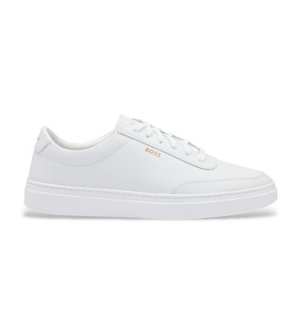 BOSS para hombre. 50536504 Zapatillas de Piel Kieran blanco (41), Plano, Cordones, Casual