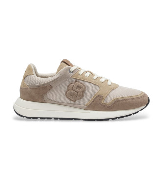 BOSS para hombre. 50554612 Zapatillas de Piel Vinston beige (43), Plano, Cordones, Casual
