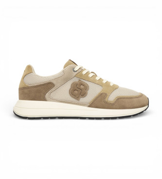 BOSS para hombre. 50554612 Zapatillas de Piel Vinston beige (45), Plano, Cordones, Casual