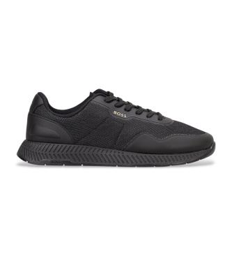 BOSS para hombre. 50563962 Zapatillas Titanium negro (41), Plano, Cordones, Casual