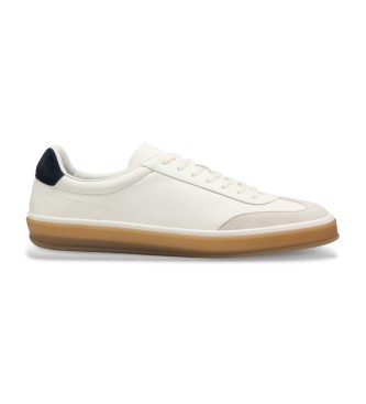 BOSS para hombre. 50549408 Zapatillas de piel Zarek blanco (42), Plano, Cordones, Casual