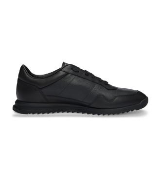 BOSSvoor mannen. 50529541 Veterschoenen van glad leer met effen bies Zwart (40), Plat, Casual