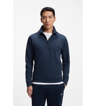 BOSS para hombre. 50468926 Sudadera Felpa Cuello Cremallera marino (XXL), Azul, Casual, Algodón