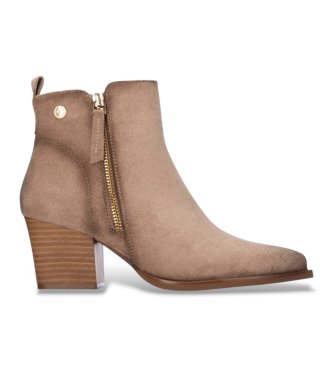 Xti para mujer. 14610301-BEIGE Botines 146103 beige (36), 5 a 8cm, Cremallera, Casual