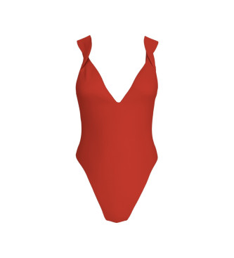 Bañador Structured Twist rojo (XS), Beachwear, Nylon, Calvin Klein outlet 2024.