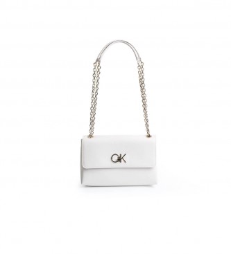 Calvin Klein para mujer. Bolso Re-block Bandolera blanco -24x17x7cm-