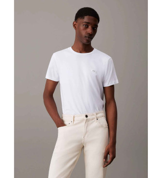 Calvin Klein para hombre. K10K112724 Camiseta slim fit elástica blanco (XXL), Casual, Algodón, Manga corta