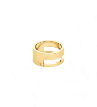 Anillo Geometric Essentials Talla 52 dorado (OSFA), Casual, Fiesta, Acero Inoxidable, Calvin Klein