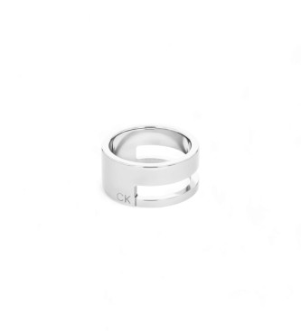 Anillo Geometric Essentials Talla 52 plateado (OSFA), Plata, Casual, Fiesta, Acero Inoxidable, Calv