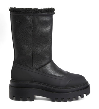 Calvin Klein Jeans para mujer. YW0YW01558 Botas de piel altas negro (39), Plano, Ninguno, Casual