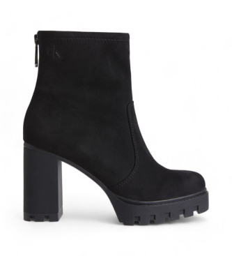 Calvin Klein Jeans för kvinnor. YW0YW01601 Booties Mid svart (39), 8 till 10 cm, Zip, Casual, Återvunnen polyester