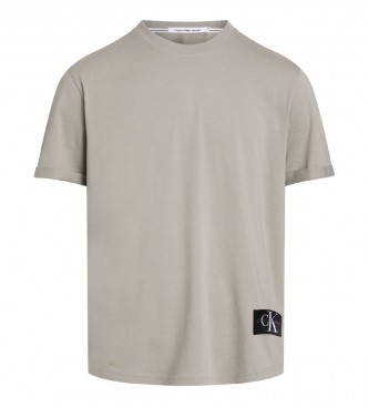 Calvin Klein Jeans - pour homme. t-shirt en coton avec badge gris