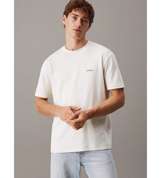 Calvin Klein Jeans para hombre. J30J327234 Camiseta de manga corta logo blanco (L), Casual, Algodón Orgánico, Sostenible