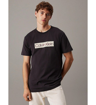 Calvin Klein Jeans para hombre. J30J327472 Camiseta de manga corta logo estampado negro (S), Casual, Algodón Orgánico, Sostenible