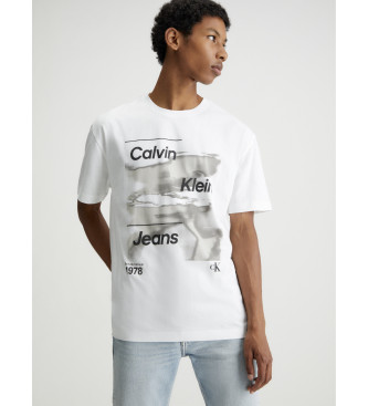 Calvin Klein Jeans - pour homme. t-shirt avec logo diffused blanc