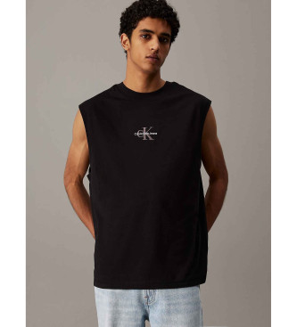 Calvin Klein Jeans para hombre. J30J327493 Camiseta holgada de tirantes con monograma negro (L), Casual, Sin mangas / Tirantes, Algodón Orgá