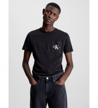 Calvin Klein Jeans - pour homme. t-shirt monogramme et poche noir