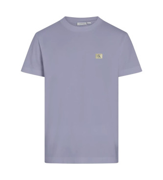 Calvin Klein Jeans para hombre. J30J327100 Camiseta regular con etiqueta tejida azul (L), Casual, Manga corta, Algodón Orgánico, Sostenible