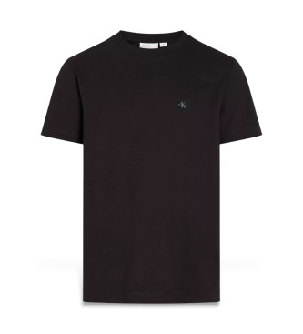 Calvin Klein Jeans para hombre. J30J327100 Camiseta regular con etiqueta tejida negro (L), Casual, Manga corta, Algodón Orgánico, Sostenible