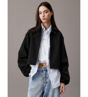 Calvin Klein Jeans para mujer. J20J225213 Chaqueta cropped de nailon Soft Tech negro (S), Casual, Poliamida