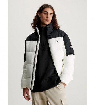 Calvin Klein Jeans para hombre. J30J323461 Chaqueta De Plumas Color Block blanco, negro (XL), Casual, Nylon reciclado