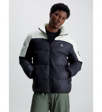 Calvin Klein Jeans para hombre. J30J323461 Chaqueta De Plumas Color Block negro,verde (XL), Casual, Nylon reciclado, Calvin Klein Jeans outl