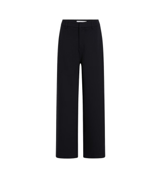Calvin Klein Jeans para mujer. J20J225334 Pantalón ancho Milano negro (M), Casual, Viscosa, Sostenible