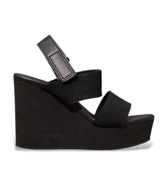 Calvin Klein Jeansvoor vrouwen. YW0YW01790 Canvas sleehakken met zwart plateau (39), meer dan 10 cm, Klittenband, Casual