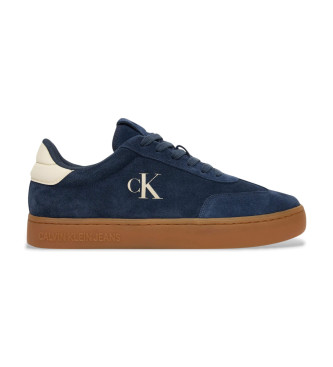 Calvin Klein Jeans para hombre. YM0YM01300 Zapatillas de ante azul (45), Plano, Cordones, Casual